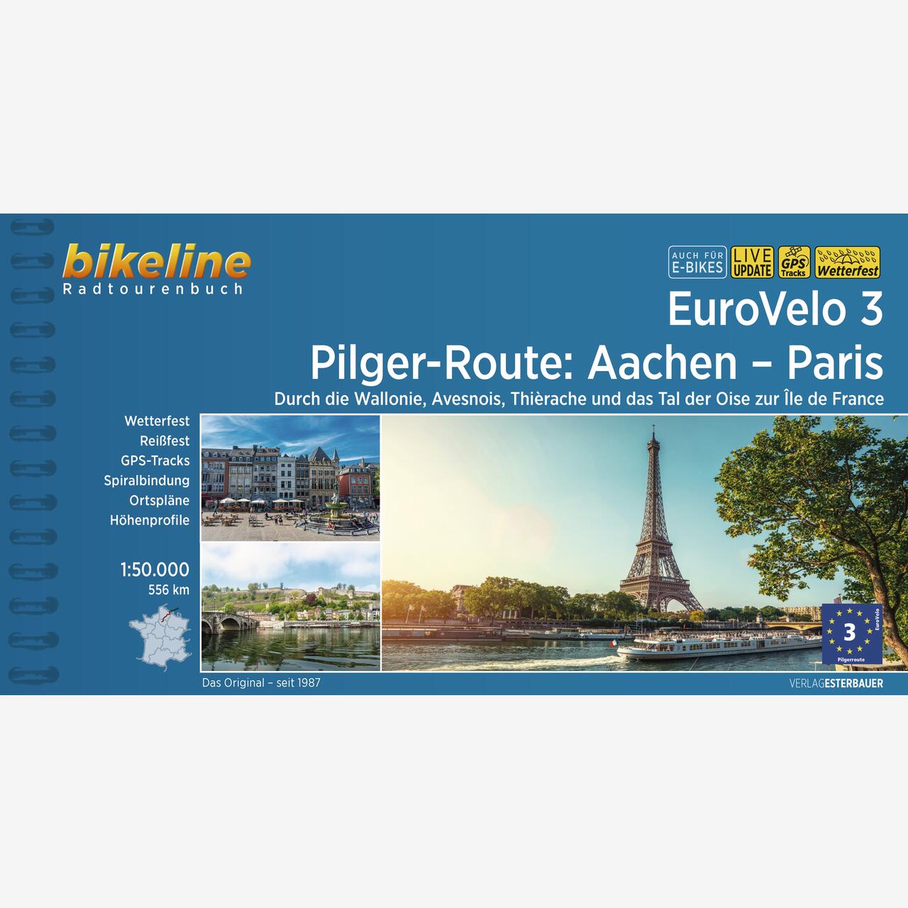 bikeline Radtourenbuch EuroVelo 3 • Pilger-Route: Aachen – Paris