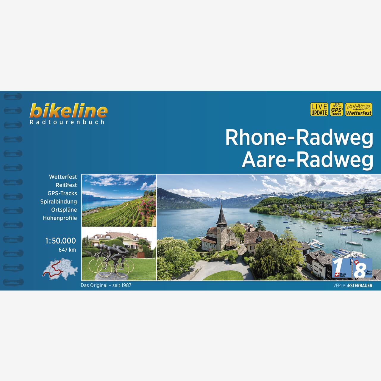 bikeline Radtourenbuch Rhone-Radweg • Aare-Radweg