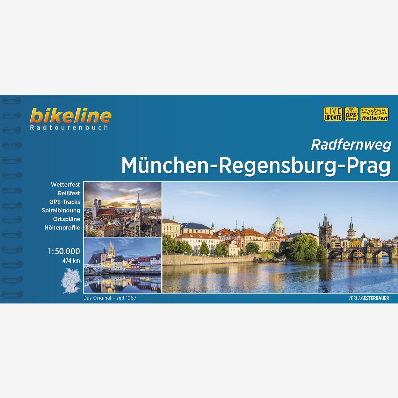 bikeline Radtourenbuch Radfernweg München-Regensburg-Prag